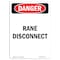 Signmission Safety Sign, OSHA Danger, 7" Height, Portrait Crane Disconnect, Portrait OS-DS-D-57-V-2075 - alternate 1